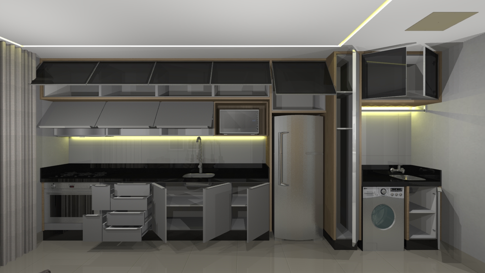 Versao do Render - 3.0.7 | Versao do Promob - 5.60.41 | Tempo de Renderizacao - 00:09:07 | Sistema - Promob Plus Enterprise | Qualidade do Render - Starter