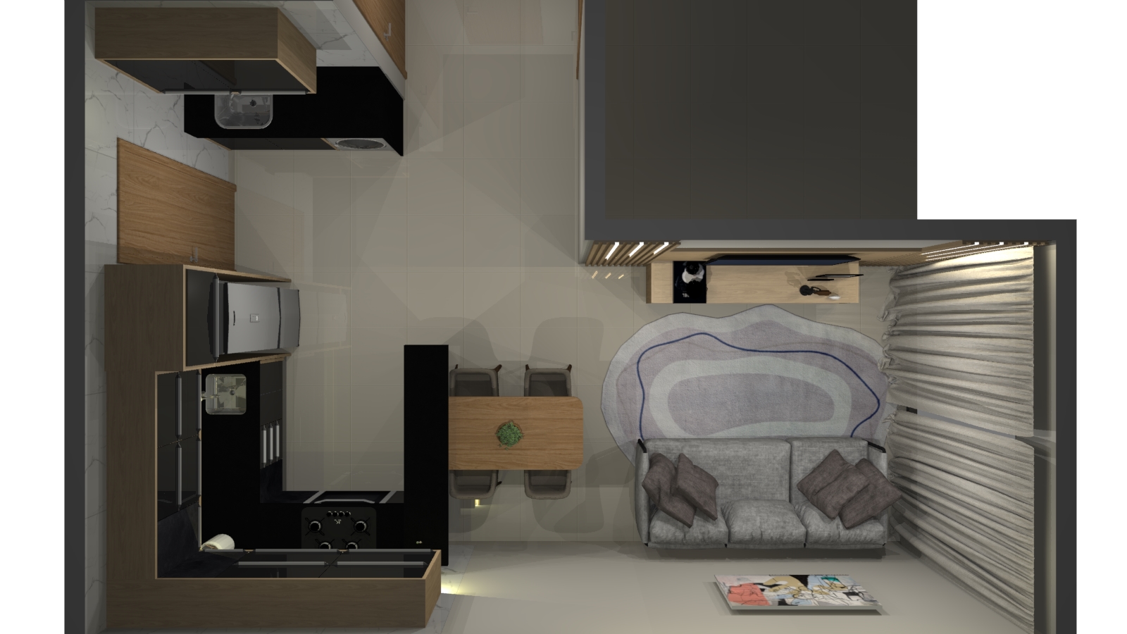 Versao do Render - 3.0.7 | Versao do Promob - 5.60.35 | Tempo de Renderizacao - 00:09:40 | Sistema - Promob Plus Enterprise | Qualidade do Render - Starter